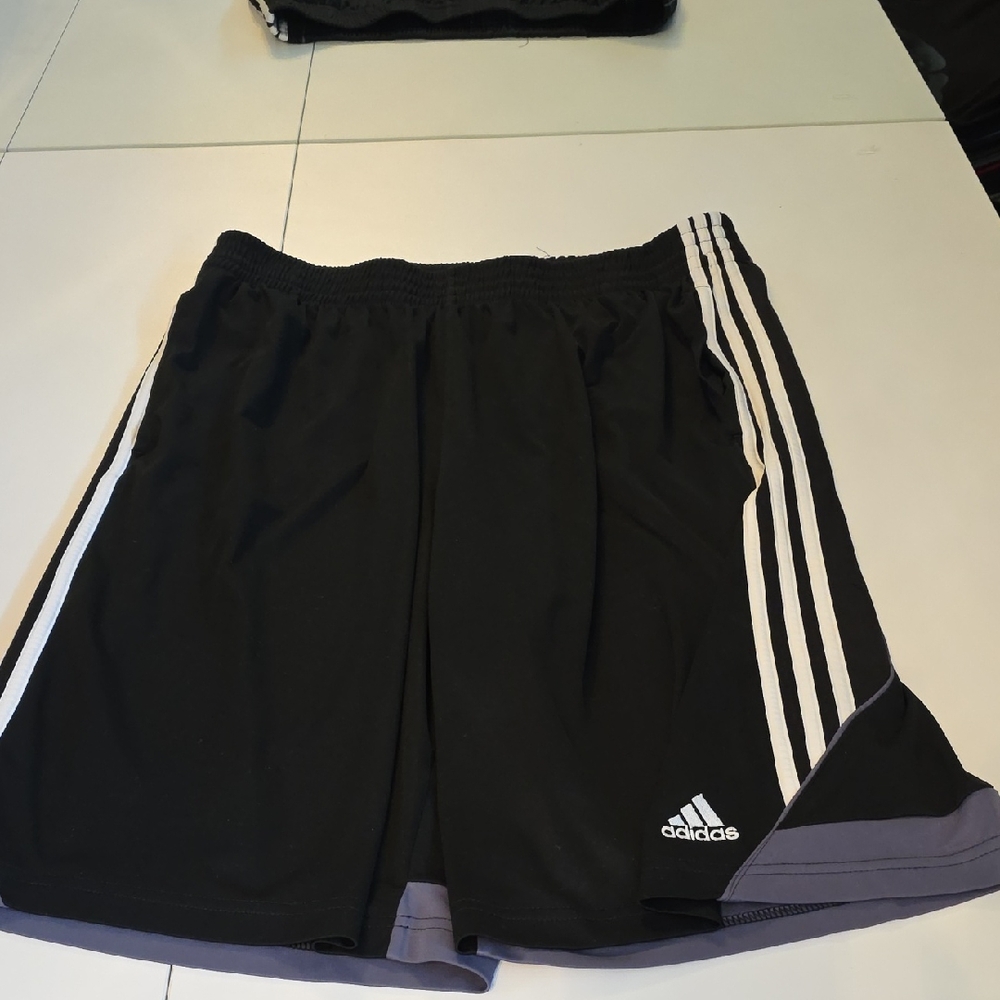 Adidas Men's Athletic Basketball Shorts in Black with White Accents